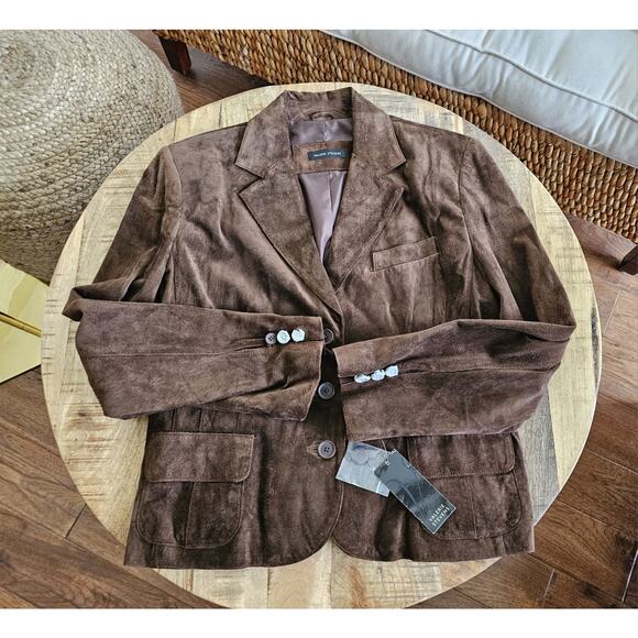 Valerie Stevens Brown Leather Jacket Women's Size XL NWT Vintage Boho - Picture 14 of 16